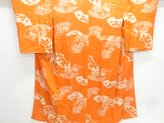 JAPANESE KIMONO / ANTIQUE JUBAN / SILK / MON KINSHA / FLORAL PLANTS